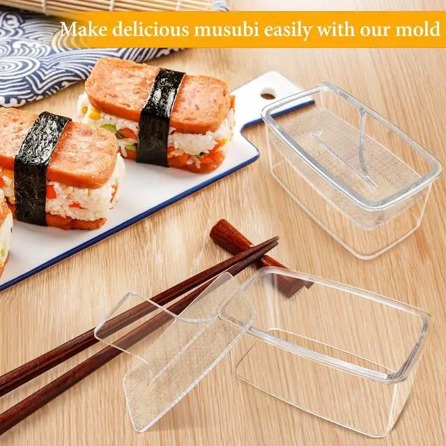 Alt view image 6 of 7 - 2PCS Clear Musubi Press Mold, Non-Stick Musubi Maker, BPA-Free Onigiri Mold Sushi Press for Hawaiian Musubi Home DIY (with 2 Rice Ladles)