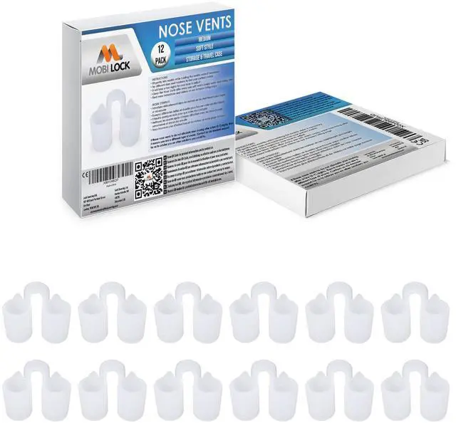 Main image of Nose Vent Sinus Relief Dilator (Pack of 12 Medium Size) Soft Vents - A Simple Solution for Nasal Snorers - Reusable Snoring Device to enjoy a peaceful night's sleep