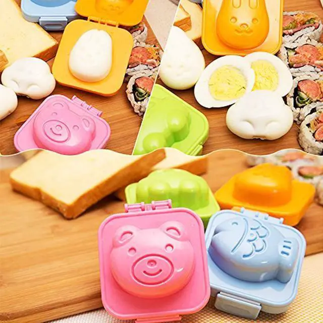 Alt view image 6 of 6 - 6Pcs Egg Rice Mold Hard Boiled Egg Mold Fish Car Heart Shape Onigiri Molds Rice Ball Maker, Fondant Cake Pop Decorating Tool Fun Cookery Kitchen Gadgets