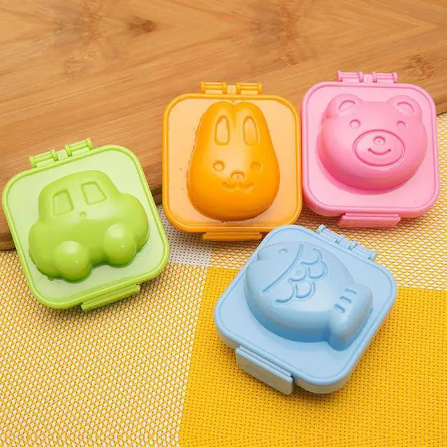 Alt view image 3 of 6 - 6Pcs Egg Rice Mold Hard Boiled Egg Mold Fish Car Heart Shape Onigiri Molds Rice Ball Maker, Fondant Cake Pop Decorating Tool Fun Cookery Kitchen Gadgets