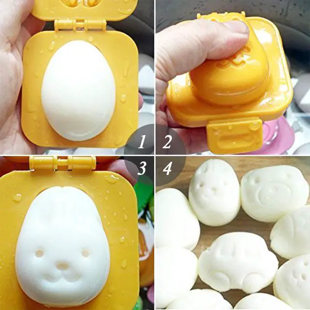 Alt view image 4 of 6 - 6Pcs Egg Rice Mold Hard Boiled Egg Mold Fish Car Heart Shape Onigiri Molds Rice Ball Maker, Fondant Cake Pop Decorating Tool Fun Cookery Kitchen Gadgets