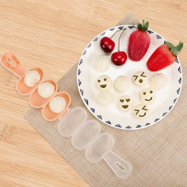 Alt view image 7 of 7 - Rice Ball Mold Set, 2 Pack DIY Rice Shakers with Mini Paddles, Round Onigiri Maker Mould for Bento, Sushi, Kids Lunch, Food Shaping Kitchen Tool