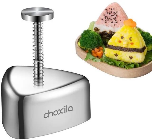 Main image of Onigiri Mold, Stainless Steel Rice Ball Mold Sushi Maker, Classic Triangle Spam Musubi Mold for Kids Lunch Bento and Home DIY