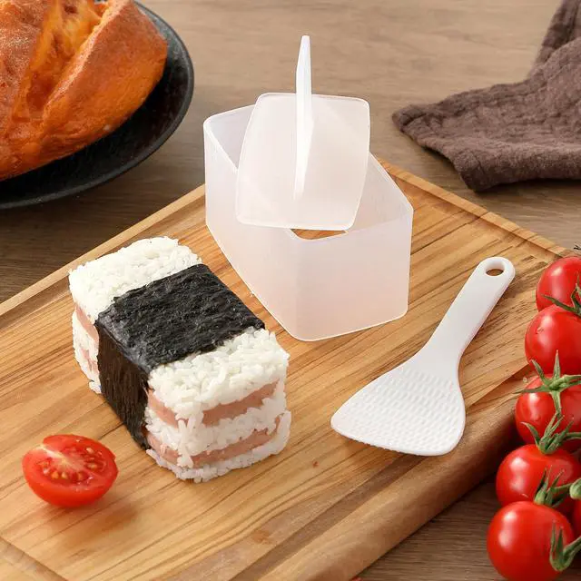 Alt view image 6 of 7 - Musubi Press Molds, Musubi Mold Kit with Luncheon Meat Slicer and Rice Paddle, Sturdy and Easy to Make Musubi at Home for Bento, Snacks, Party and Picnic