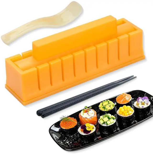 Main image of Sushi Maker, Round Sushi DIY Mold Set, Easy Sushi Making Kit for Beginners, Food Grade Sushi Rolling Tool, Quick Press Design for Home Kitchen, Family Dinner, Party & Daily Bento Making
