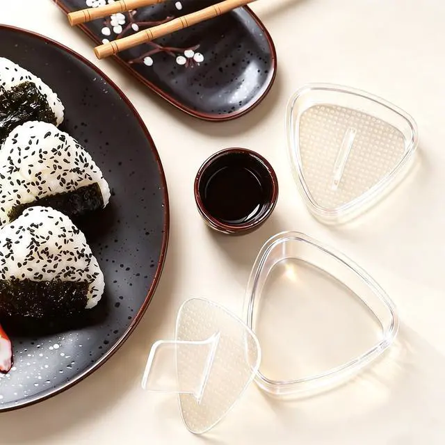 Alt view image 4 of 7 - 3PCS Clear Large Onigiri mold,Triangle Rice press Molds for Sushi, Musubi & Rice Balls Non-Stick,BPA-Free,Hawaiian Musubi Maker, Sushi Mold for Bento Boxes and Lunches