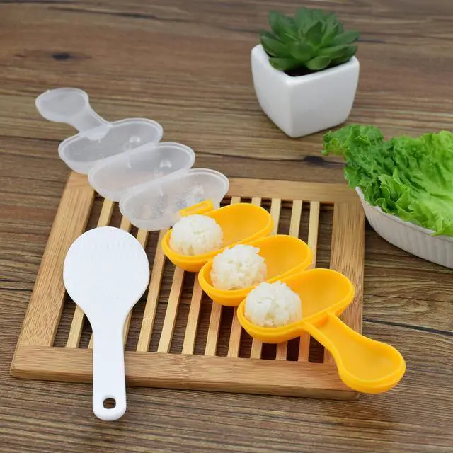 Alt view image 6 of 7 - Rice Ball Mold,Rice Ball Shaker, Ball Shaped Kitchen Tools DIY Lunch, Maker Mould Food Decor for Kids, Mold With a Mini Rice Scoopyellow