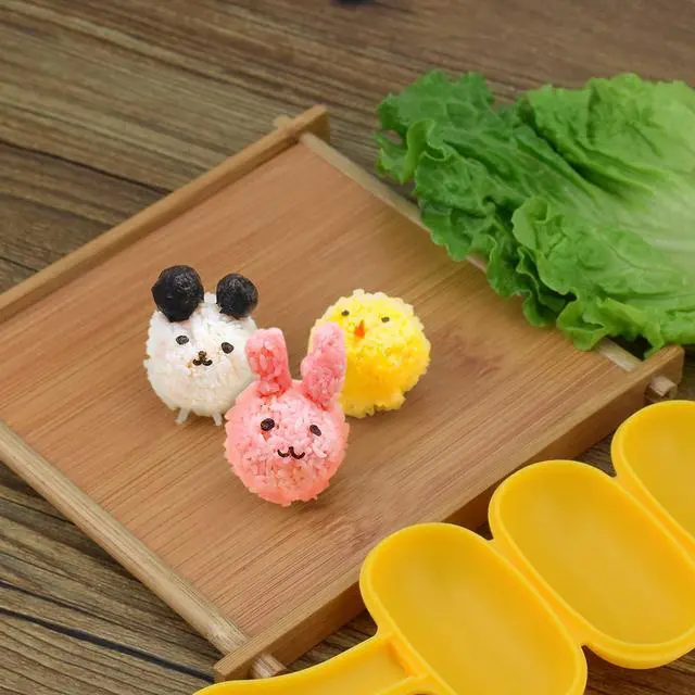 Alt view image 3 of 7 - Rice Ball Mold,Rice Ball Shaker, Ball Shaped Kitchen Tools DIY Lunch, Maker Mould Food Decor for Kids, Mold With a Mini Rice Scoopyellow