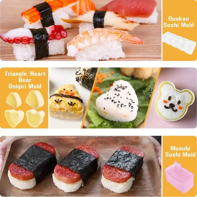 Alt view image 6 of 7 - Onigiri Mold, 8 Pcs Rice Mold Musubi Maker Kit, Musubi Maker Press Mold, Classic Triangle Rice Ball Mold Maker Sushi Mold for Kid Lunch Bento, Home DIY, Standard