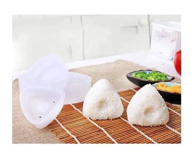 Alt view image 4 of 4 - 1761, Japanese Sushi Mold Rice Ball Maker, Triangle Shape, Non Stick, White Color, Made in Japan