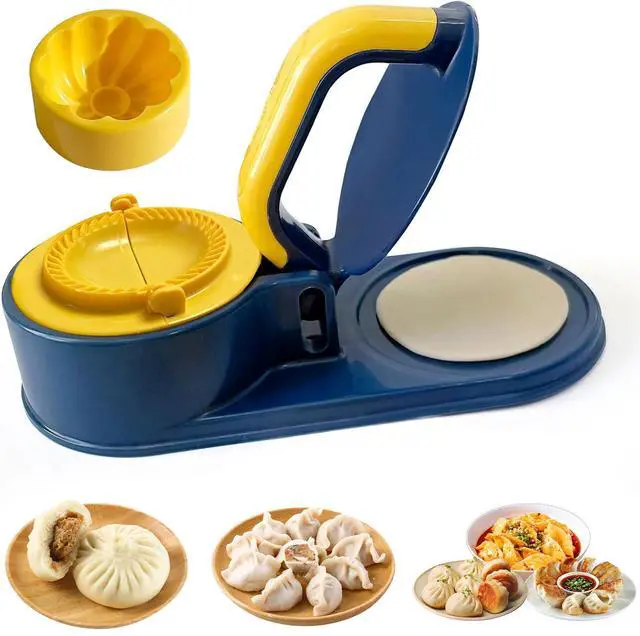 Main image of 3 In 1 Dumpling Maker Press Kitchen Empanada Maker Press Baozi Bun Mold Manual Pastry Dumpling Wrapper Machine for Chinese Food, Empanada, Ravioli, Pierogi, Hand Pie (Light Blue)