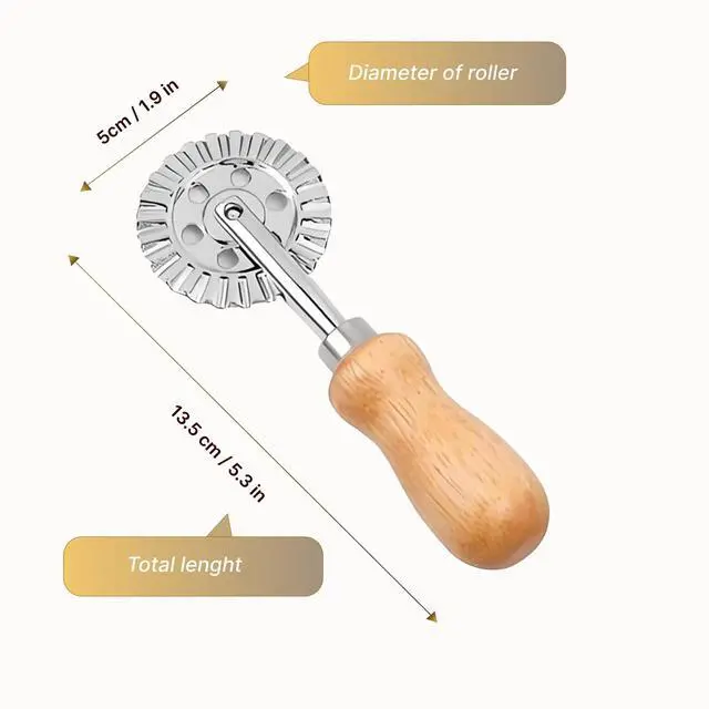 Alt view image 2 of 5 - Pasta Cutter Wheel Ravioli Crimper Pizza Dough Cookie Cutting Wheel Dumpling Noodle Making Roller Durable Zinc Alloy Kitchen Tool for Baking Cooking