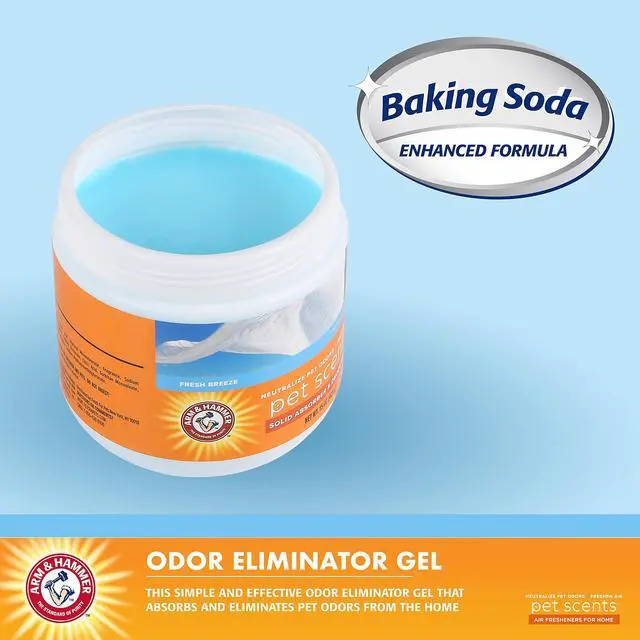 Alt view image 2 of 4 - Pet Scents Gel Odor Eliminator, Baking Soda Deodorizer for Pet Rooms, Litter Box Areas, and Indoor Spaces, Long-Lasting Solid Gel Format, Fresh Breeze Scent, 15 Oz