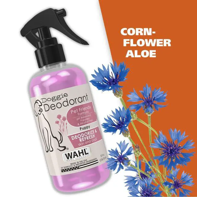 Alt view image 5 of 7 - USA Cornflower Scented Pet Deodorant Spray for All Dogs & Cats Clean Fresh Smell Refreshes & Deodorizes 8 oz - Model 820009A
