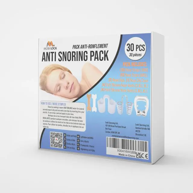 Main image of 30pcs Anti-Snoring Solutions - Nose Vents, Nose Clips, and Nasal Strips - Snore Stopper for Men & Women
