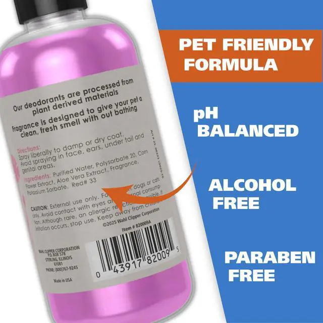 Alt view image 3 of 7 - USA Cornflower Scented Pet Deodorant Spray for All Dogs & Cats Clean Fresh Smell Refreshes & Deodorizes 8 oz - Model 820009A
