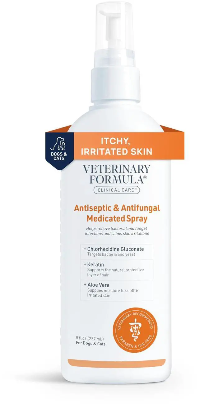 Main image of Clinical Care Antiseptic and Antifungal Medicated Spray for Dogs & Cats, 8 Fl Oz (1 Pack)