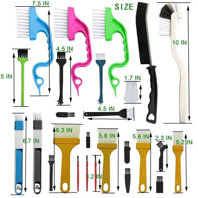 Alt view image 6 of 6 - 26Pcs Small Cleaning Brush,Crevice Cleaning Brushes Small Spaces,Gap Cleaning Tool Set,Window Groove Cleaning Brush,Crevice Cleaning Tool