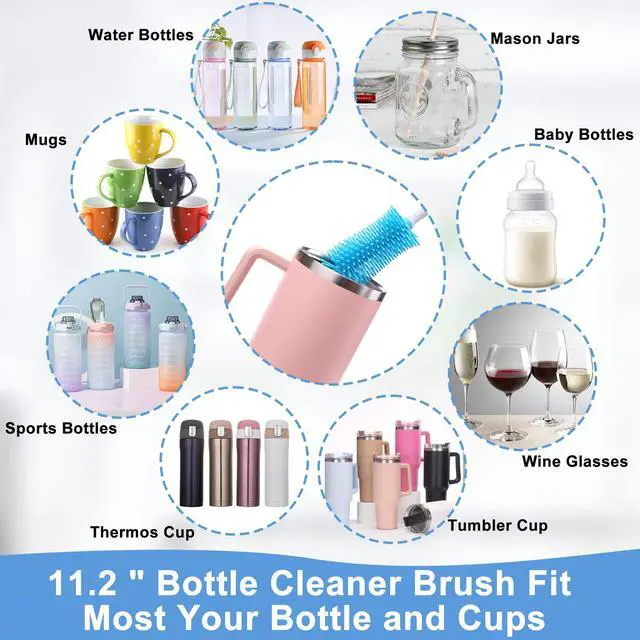 Alt view image 7 of 7 - 5 Pcs Water Bottle Cleaner Brush Set for Owala 24oz/32oz/40oz Cup,Multifunctional Bottle Brush and Long Straw Cleaner Brush,Cleaning Kit for Owala/Stanley/Yeti Tumbler Cup Accessories