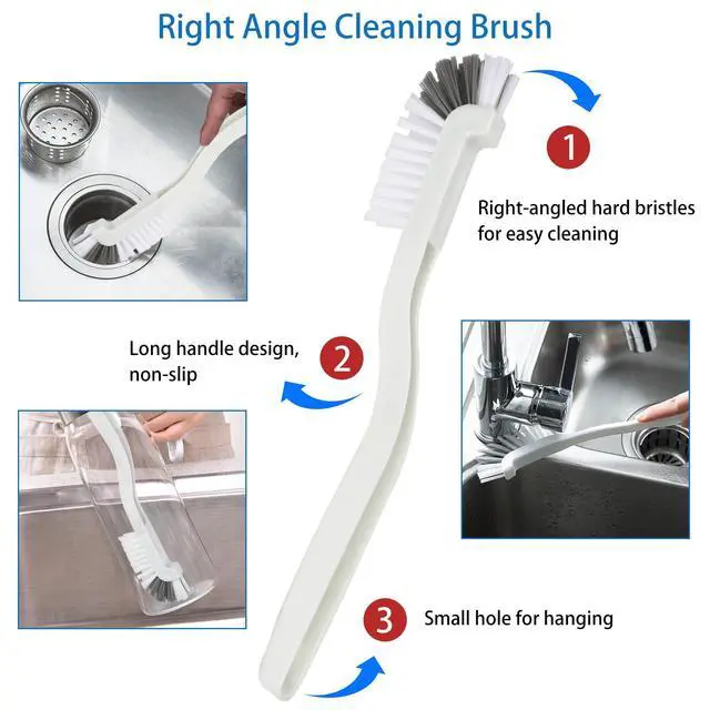 Alt view image 3 of 7 - 6 Pack Multipurpose Household Cleaning Set, Deep Cleaning Brush Set with Grips - Dish, Scrub, Bottle, Shoe, Groove Gap, Keyboard Brush for Kitchen, Bathroom (B)