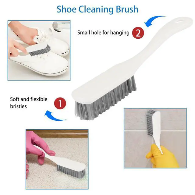 Alt view image 4 of 7 - 6 Pack Multipurpose Household Cleaning Set, Deep Cleaning Brush Set with Grips - Dish, Scrub, Bottle, Shoe, Groove Gap, Keyboard Brush for Kitchen, Bathroom (B)