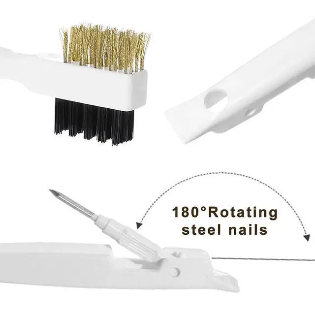 Alt view image 5 of 7 - Kitchen Cleaning Scrub Brush - Deep Gas Stove Brass Wire Brushes with Stiff Bristles & Cooktop Scraper, Scrubber for Range Hood Grease Grime, Rust Cleaner for Pot Pan, Household Cleaning Tools