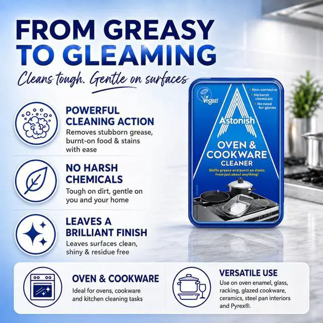 Alt view image 2 of 7 - Oven & Cookware Cleaning Paste For Glass, Appliances, Ceramics, Stovetop & Pyrex - All Purpose Kitchen Cleaner - Heavy Duty Stainless Steel Degreaser Removes Baked On Grease & Grime 150g Tub