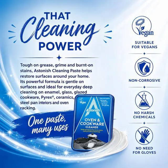 Alt view image 7 of 7 - Oven & Cookware Cleaning Paste For Glass, Appliances, Ceramics, Stovetop & Pyrex - All Purpose Kitchen Cleaner - Heavy Duty Stainless Steel Degreaser Removes Baked On Grease & Grime 150g Tub