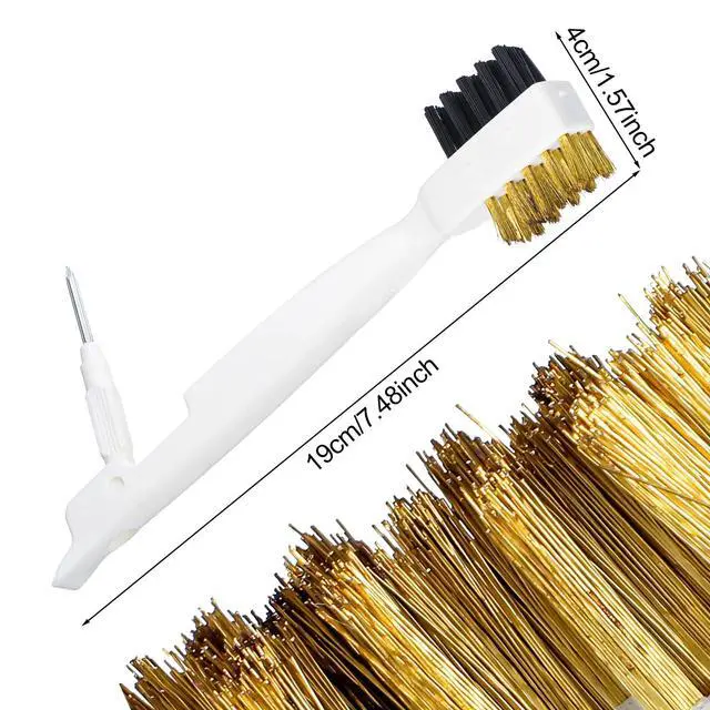 Alt view image 2 of 7 - Kitchen Cleaning Scrub Brush, 4-in-1 Stove Cleaner for Gas Top with Cooktop Scraper, Gas Stove Top Cleaner, Household Cleaning Tools, Scrubber for Range Hood Grease Grime