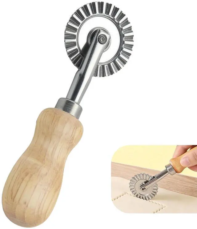 Main image of Fluted Pastry Wheel Cutter, 1.5 Inch Pasta Cutter Wheel for Ravioli, Pie Crust & Dough, Pastry Crimper and Pasta Wheel Cutter Tool for Baking, Home Kitchen Use