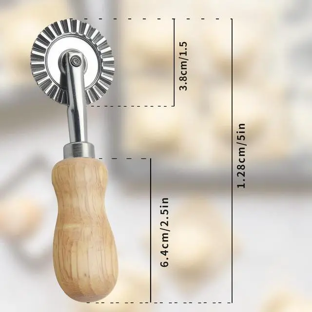 Alt view image 4 of 7 - Fluted Pastry Wheel Cutter, 1.5 Inch Pasta Cutter Wheel for Ravioli, Pie Crust & Dough, Pastry Crimper and Pasta Wheel Cutter Tool for Baking, Home Kitchen Use