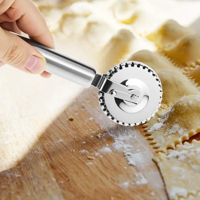 Alt view image 2 of 7 - Ravioli Cutter, 430 Stainless Steel Pasta and Pastry Tool with Ergonomic Handle, Dishwasher Safe for Effortless Cutting, Sealing, and Crimping