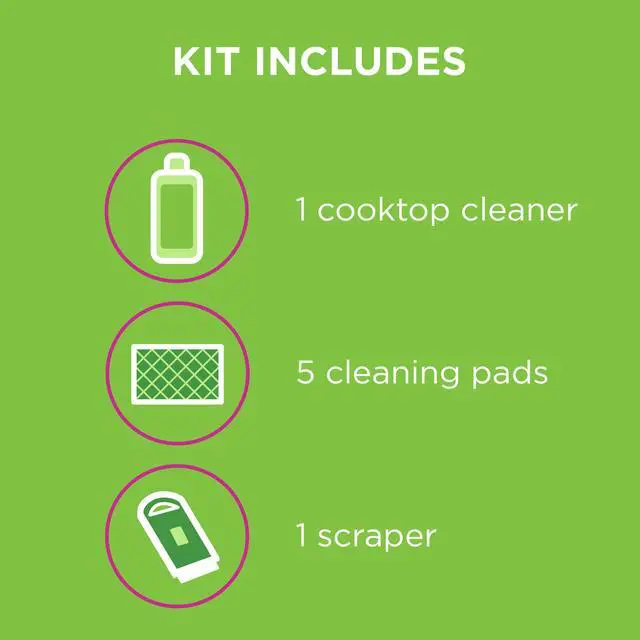 Alt view image 2 of 6 - Cooktop Cleaning Kit, Safe for Glass & Ceramic Cooktops, Includes 5 oz cleaner, 5 pads, 1 scraper