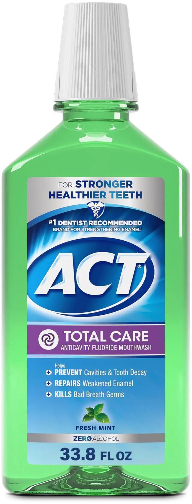 Main image of Total Care Zero Alcohol Anticavity Fluoride Mouthwash 33.8 fl. oz. Fresh Mint
