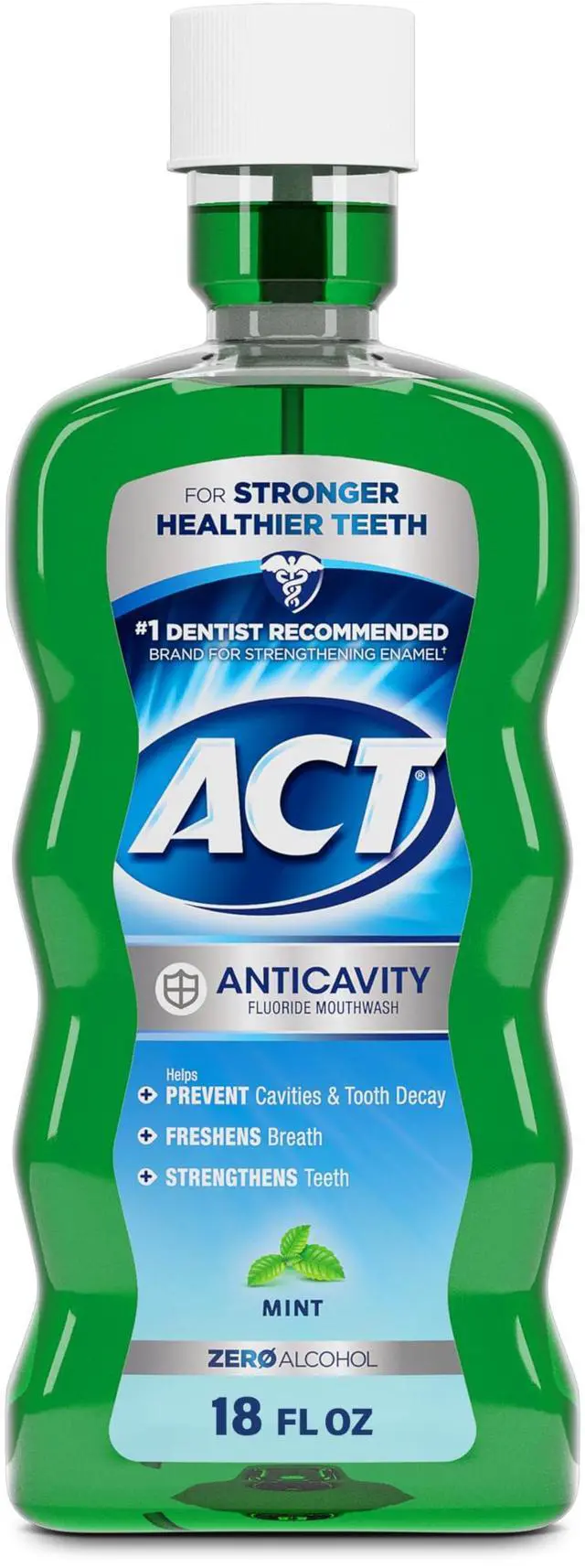 Main image of Anticavity Zero Alcohol Fluoride Mouthwash 18 fl. oz., With Accurate Dosing Cup, Mint
