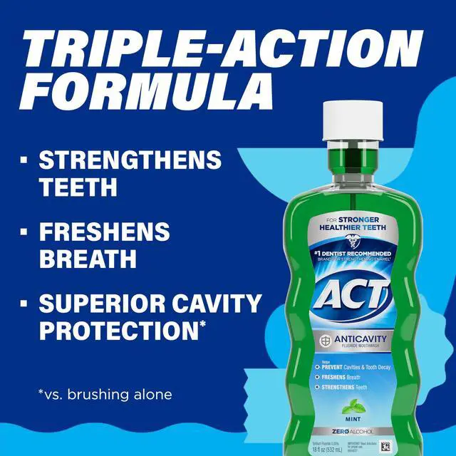 Alt view image 4 of 7 - Anticavity Zero Alcohol Fluoride Mouthwash 18 fl. oz., With Accurate Dosing Cup, Mint