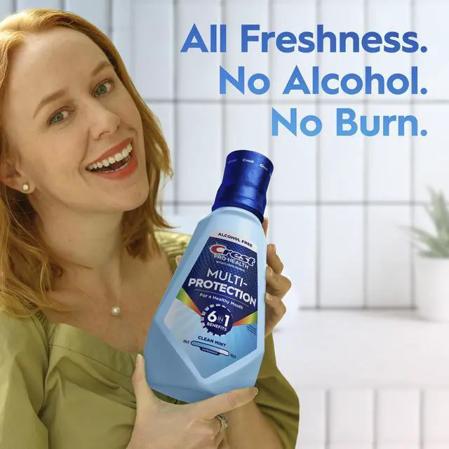 Alt view image 7 of 7 - Mouthwash Pro Health Multi-Protection, 1L, 2 Pack, 6-in-1 Benefits, Alcohol Free, Enamel Repair, Breath Freshener, Anti Cavity, Fluoride mouthwash, Bad Breath Treatment for Adults, Contains CPC