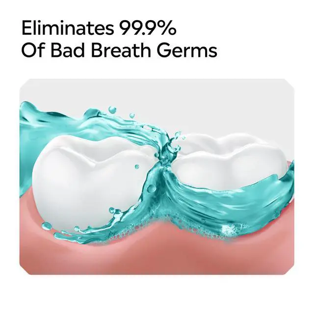 Alt view image 6 of 7 - Cool Mint Intense Antiseptic Mouthwash, Daily Oral Rinse Kills 99.9% of Germs that Cause Bad Breath, Plaque and Gingivitis. for a Fresh, Clean Mouth, Intense Mint Flavor, 250 mL/ 8.5 Fl.Oz.