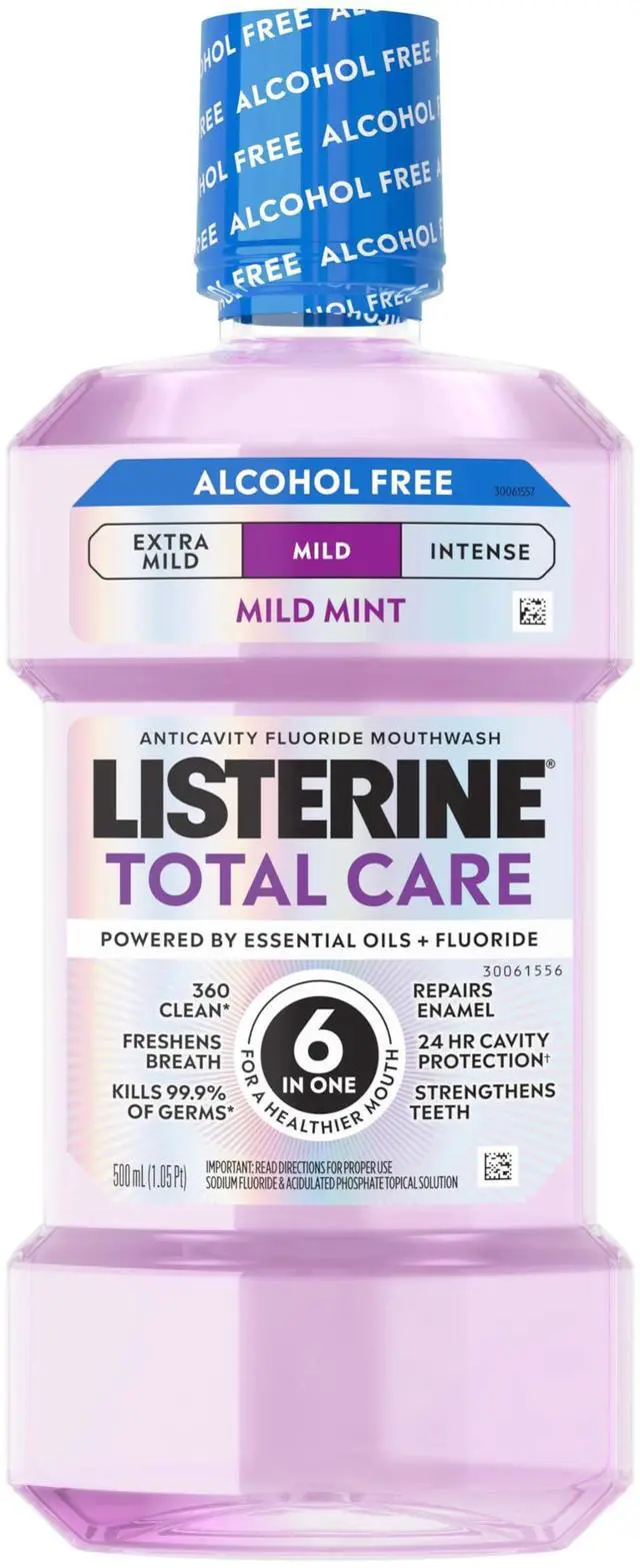 Main image of Mouthwash Total Care Mild Mint, Alcohol Free Mouthwash for Adults, Fluoride Mouth Rinse, Non Alcohol Anticavity Oral Rinse, Kills 99.9% of Bad Breath Germs, 500 mL