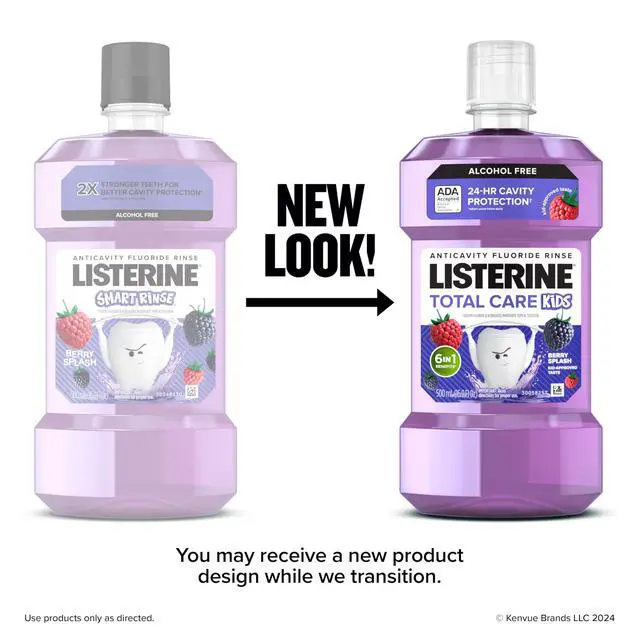 Alt view image 2 of 7 - Total Care Kids Mouthwash, ADA Accepted, Alcohol-Free Anticavity Fluoride Mouthwash, Children's Mouthwash for Cavity Protection and Fresh Breath, Berry Flavor, 500 mL