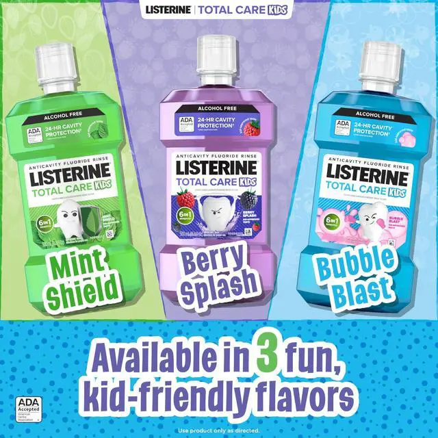 Alt view image 6 of 7 - Total Care Kids Mouthwash, ADA Accepted, Alcohol-Free Anticavity Fluoride Mouthwash, Children's Mouthwash for Cavity Protection and Fresh Breath, Berry Flavor, 500 mL