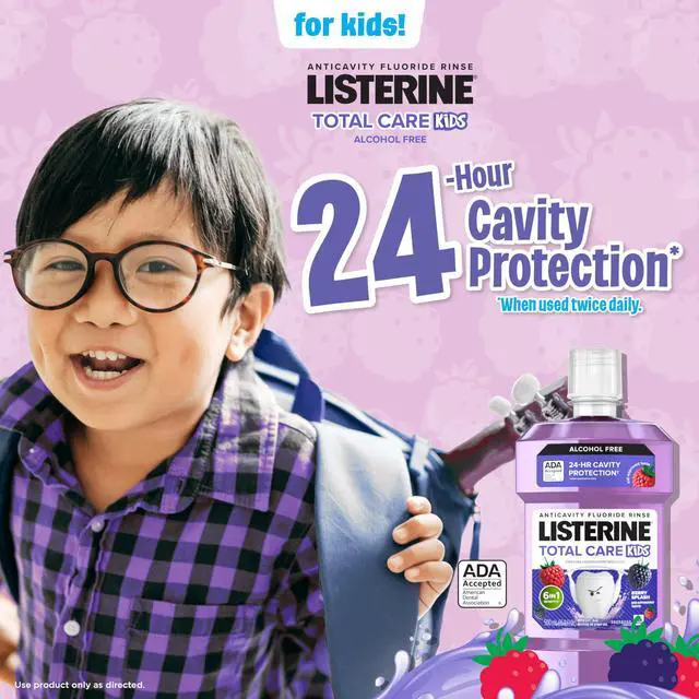 Alt view image 3 of 7 - Total Care Kids Mouthwash, ADA Accepted, Alcohol-Free Anticavity Fluoride Mouthwash, Children's Mouthwash for Cavity Protection and Fresh Breath, Berry Flavor, 500 mL