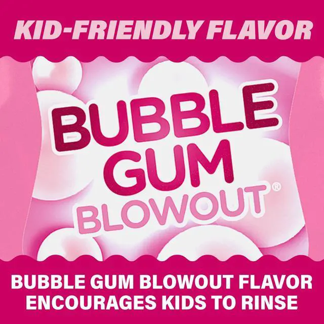 Alt view image 4 of 7 - Kids Anti-Cavity Fluoride Rinse, Bubble Gum Blowout, 16.9 oz