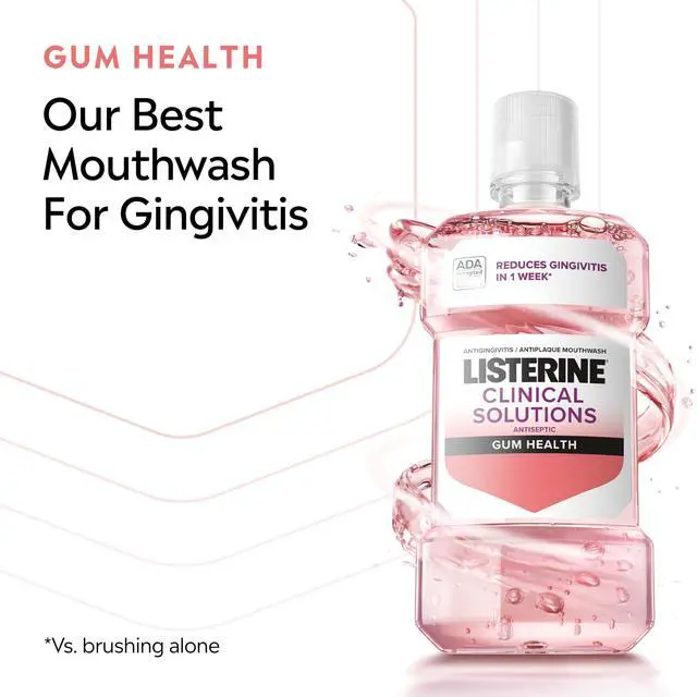 Alt view image 2 of 7 - Clinical Solutions Mouthwash Gum Health Antiseptic, Antigingivitis and Antiplaque Oral Rinse Helps Prevent Buildup and Immediately Kills Germs for Healthier Gums, ICY Mint, 500 mL