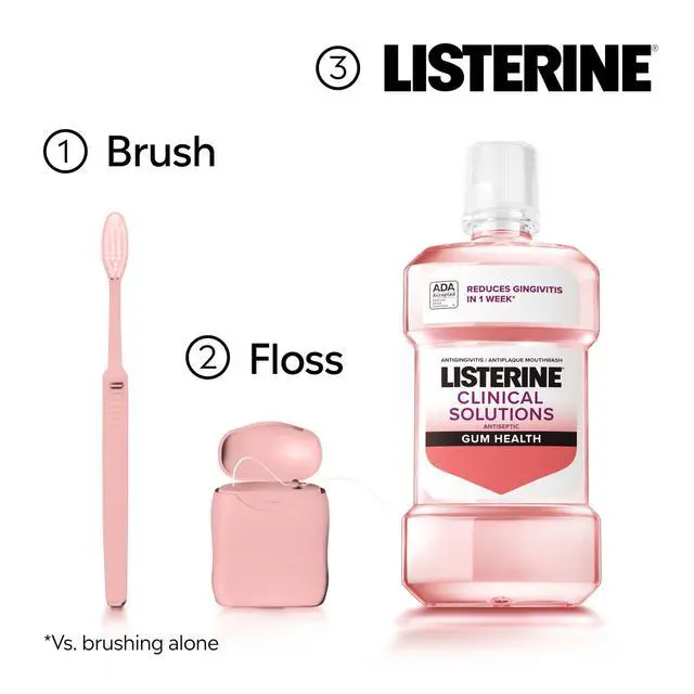 Alt view image 6 of 7 - Clinical Solutions Mouthwash Gum Health Antiseptic, Antigingivitis and Antiplaque Oral Rinse Helps Prevent Buildup and Immediately Kills Germs for Healthier Gums, ICY Mint, 500 mL
