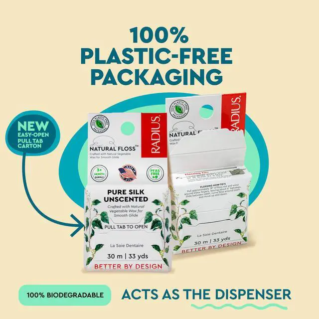 Alt view image 4 of 5 - Natural Silk Dental Floss, Now 30% Thinner for Smooth Glide in Tight Teeth, Hand-Spun Silk Infused with Coconut Oil, Plastic-Free & Sustainable Packaging, Unscented, 33 YD - Pack of 1