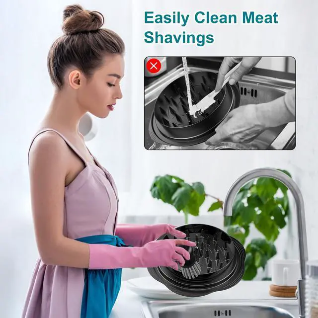Alt view image 2 of 6 - Mini Dish Brush for Cleaning Chicken Shredder, Palm Brush Dish Scrubber with Ergonomic Grip, Kitchen Brush for Washing Dishes, Pans, Pots, Sink (1, Black)
