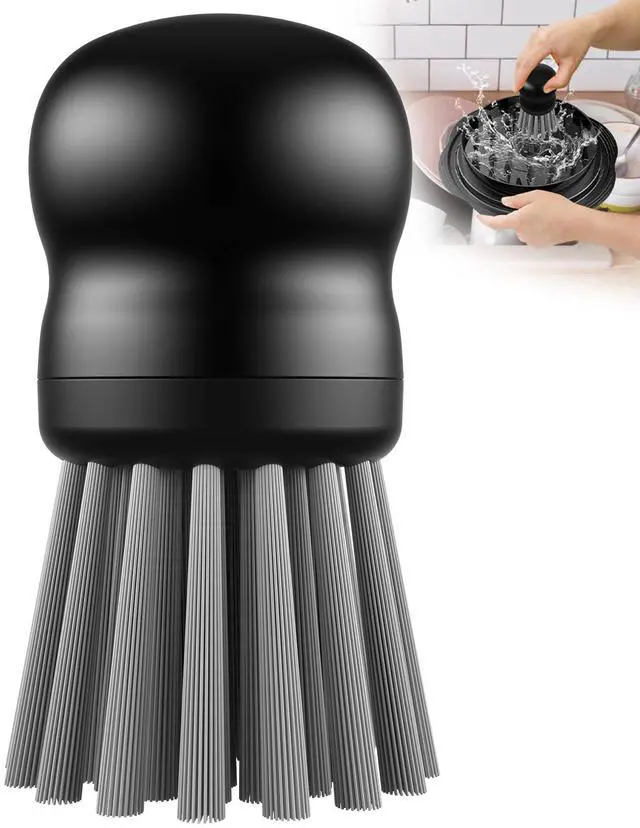 Main image of Mini Dish Brush for Cleaning Chicken Shredder, Palm Brush Dish Scrubber with Ergonomic Grip, Kitchen Brush for Washing Dishes, Pans, Pots, Sink (1, Black)