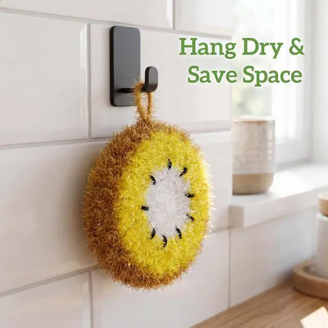 Alt view image 4 of 7 - 16 Pieces Fruit Dish Scrubber, Non Scratch Dish Washing Sponge, Double Layer Reusable Kitchen Scrubber Cleaning Sponge for Dishwashing, Cleaning Dishes, Cookware Tubs Sinks