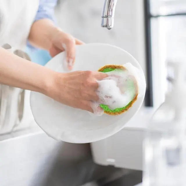 Alt view image 6 of 6 - Dish Scrubber, 4 Pcs Non Scratch Cleaning Sponge Hand Crochet Double Layered Durable Dish Cloth Kitchen Sponge for Washing Dishes for Cookware Tubs, Watermelon & Fruit & Strawberry